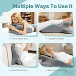 Couple Pillow, Sweet Spot Pillow, 27° Angle Perfect Position Ergonomic Contoured Support Pillow, Multi-Functional Memory Foam Lounger Cushion Back Support (Gray, Onesize)