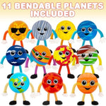 Bendable Planets (Set Of 11) Bendable Planet Toys For Kids, Outer Space Party Favors For Boys & Girls, Stress Relief Fidget Toy, Educational Toys For Kids, Goodie Bag Stuffers