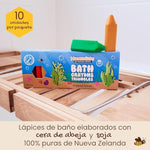Triangle Bath Crayons Non Toxic (10 Pk) For Toddlers 1-3 And Kids 4-8, Natural Beeswax Crayons, Food-Grade Colors, Fragrance Free, Easy Grip Triangular Shape, Bath Toys For Bathtub, Shower