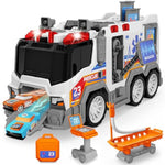 Play Ambulance Toy Vehicle Toddler Truck Toys With Effect Sound, Includes Ct Equipment, Stretcher Trolley, 2Pcs Ejecting Race Cars, Birthday Gifts For 3 4 5 6 7 8 Years Old Boys Girls