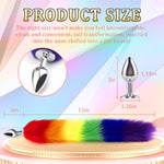 Rainbow Anal Butt Plug Fox Tail Adult Sex Toys For Women Men Couple Game Play Stainless Steel Butt Plugs Sex Toys