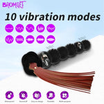 Rose Bottom Sex Toys For Anal, Adult Anal Plug With Sm Tail, G-Spot And Prostate Vibrator, Unique Fun Toy For Couple. 2 Motors Sm Anal Plug With Tail