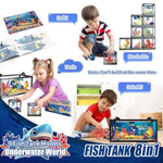 8 In 1 Fish Tank Building Sets, Marine Aquarium Building Block With Led Light Party Favors 9 Model Toy Including Octopus Crab, Christmas Birthday Gifts For Boys Girls Kids Ages 6 8 10 12+