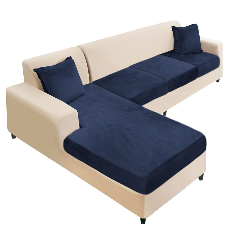 Sectional Couch Cover 4 Pieces Velvet Separate Couch Cushion Covers L Shape So