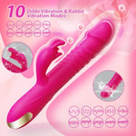 Thrusting Dildo Vibrator Adult Toys For Women - Sex Toys Dildos Rabbit G Spot Vibrator With 3 Fast Thrusting & 10 Vibration Modes, Silicone Clitoral Stimulator Adult Sex Toy For Women Couple