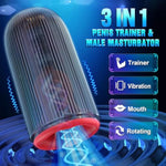 Toys For Men, 3In1 Male Masturbator Penis Vibrator 10 Vibrating & 3 Rotating Stroker & 360° Mouth Expansion Wrapping, Adult Toy For Training & Increase Endurance, Sex Machine