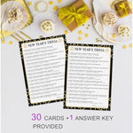 New Year'S Trivia Game Pack Of 30, New Years Eve Party Games, New Year Eve Trivia Activity Games For Adults, 2026 New Year Game -Nyg01