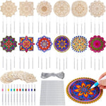 18 Sets DIY Wooden Wind Chime Craft Kit, Color Your Own Hanging Ornaments