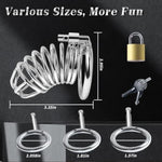 Male Chastity Cage Sex Toys For Men, Large Chastity Device With 3 Sizes Rings And Elastic Auxiliary Belt For Men Penis Exercise, Cock Cage Bondage Gear Accessories Adult Toy For Couple