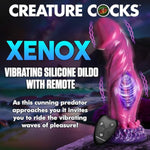 Xenox Vibrating Silicone Dildo With Remote For Men, Women, & Couples. Fantasy Dildo, Stimulating Textures. Rechargeable & Waterproof. 2 Pieces, Pink.
