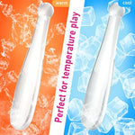 Glass Butt Plug Anal Dildo Pleasure G-Spot Wand Baseball Bat Shaped Double Ended Dildo Prostate Massager Fetish Masturbation Sex Toy For Women Men (L) Transparent