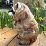 Realistic Raccoon Plush Toy, Lifelike Stuffed Trash Panda Fluffy Masked Bandit Handcrafted Figurine Furry Woodland Animal Coon Home Decoration, Collectible Gift, Photo Prop
