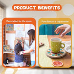 2 Sets Ceramic Mosaic Coaster Craft Kits with Tools & Materials