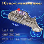 Vibrating Cock Ring Penis Sleeve - Sex Toys For Men Penis Testicle G-Spot Stimulation, Penis Ring Wearable Stretch Male Vibrator With 10 Powerful Vibration Modes, Magnetic Rechargeable Couple Sex Toys
