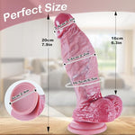 8" Soft Dual Density Silicone Realistic Thick Dildo 2.2" Diameter Thick