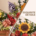 3D Wooden Bloom Box Puzzle, DIY Flower Bouquet Building Kit for Adults