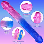 17.3 Inch Double Ended Realistic Dildo Flexible Dildos For Lesbian, G-Spot Anal Stimulator Long Penis Dildo Soft And Flexible With Veins And Glans Adult Sex Toys For Women Men