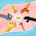 Animal Pop Tubes Sensory Toys 6 Pack Fidget Toddler Stretchable Stress Relief Tubes For Autism, Party Favors, Christmas Stocking Stuffers, Birthday Gifts For Kids Boys & Girls