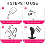 Portable Anal Plug Silicone Butt Plug, Men Stimulation Masturbation Anal Training Toys With Base, Sex Toys Comfortable Long-Term Wear (M)