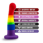 Adult Sex Toys - Avant Pride P1 - Platinum Cured Purio Silicone 6 Inch Dildo - 1.5 Inch Wide Smooth Ultrasilk Shaft - Suction Cup Base Strap-On Compatible - Women Men Couples - Freedom