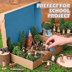 Powhatan Indians, Powhatan Native American Figurines Set, Figurine Includes Powhatan Indian Figurines, Chief, Campfire, Trees, For Kids Historical Education School Project Decoration Birthday Gift