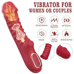 Clitoral G-Spot Powerful Vibrator, Waterproof Dildo Clit Stimulator With Multiple Vibration Modes, Softer And Flexible Sex Toy For Women (Burgundy Red)