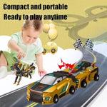 Transforming Dinosaur Toys, 2 In 1 Magnetic Cars Collision Transform Into Dino Toys, For Boys Girls Toy Age 2-12, Christmas Birthday Gift(Golden Dragon)