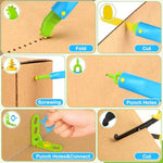 Cardboard Construction Kit For Kids, 173Pcs Cardboard Tools Building Set For Family Team Diy Activities, Creative Stem Educational Toys