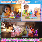 100 Pcs Magnetic Blocks With Light Blocks, 1Inch Light Up Rechargeable Magnetic Building Blocks For Boys Girls Ages 3+, Sensory Magnet Cubes Christmas Birthday Present Construction Toys.