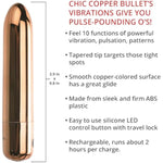 Adam And Eve Eve'S 10 Function Cutie Rechargeable Bullet, Vibrating Dildo & Clitoral Massager, Personal Sexual Pleasure Tool For Women, Mini Stick, Valentine'S Day Gift For Everyone, 3.94 Inch, Copper