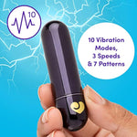 Bullet Vibrator For Her – Mini Vibrator For Clitoral Stimulation - Rechargeable Vibrating Bullet With 10 Vibration Modes – Waterproof Nipple Stimulator – Couples Sex Toy - Black