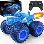 Remote Control Monster Car, 2.4Ghz Rc Monster Trucks Toys For 3 4 5 6 7 8 Years Old Boys Kids, All Terrain Rc Truck Off Road With Spray, Light, Rechargeable Battery, Christmas Birthday Gifts