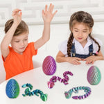 4Pcs 3D Printed Animal Egg Set,Crystal Animals Egg Fidget Toy With Salamander Inside Easter Halloween For Kids (Salamander Multicolor+Rainbow) (Salamander Multicolor+Rainbow)