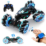1:12 Gesture Sensing Rc Stunt Car, 2.4Ghz 4Wd Hand Controlled Remote Control Car For Boys 8-12, Double Sided Rotating Off Road Vehicle 360° Flips With Lights Music For Birthday