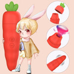 Carrot Vibrator For Women – 2-In-1 Clitoral Stimulator & G Spot Suction Vibrator, Waterproof Rechargeable Quiet Sex Toy For Women & Couples, Cute Bunny Design