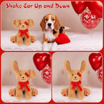 Love Dog Stuffed Animal - Interactive Stuffed Dog Toy With Air Pump To Make Ears Stand Up, Funny Birthday Gifts For Kids Girlfriend
