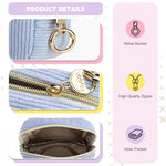 First Period Kit for Girls, Corduroy Cute Sanitary Napkin Storage Bag, Menstrual Pad Bag Tampon Holder for Purse, First Period Gifts (Blue)