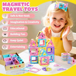 Magnetic Tiles Travel Toys For Kids 52Pcs, Airplane Travel Essential Activities Magnet Building Toys For Boys Girls 3-8 Road Trip ?Sensory Toy, Educational Gifts For Toddler 3 4 5 Year Old