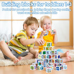Abc Building Blocks For Toddlers 1-3, 28 Pcs Plastic Baby Alphabet Letters Number Stacking Blocks Set, Preschool Learning Educational Montessori Sensory Toys Gifts For Kids Girls Boys
