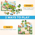 Puzzles For Kids Ages 4-6, 6 Pack 24 Piece Large Wooden Jigsaw Puzzles For Toddlers Ages 3-5, Preschool Learning Educational Toys For Boys Girls, 11.25" X 8"