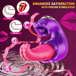 Female Tongue Kiss Vibrator, Adult Sex Toy, Female Licking and Sucking Toy, Clitoral Stimulator, Couple Toy, Silent Design, 10 Licking and Sucking&10 Suction and Insertion Dual Modes
