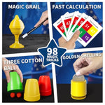Magic Kit For Kids, 98 Magic Tricks Set For Kids With Magic Wand, Manual And Videos, Magic Set Toys Board Game Gifts For 6 7 8 9 10 11 12 Years Old Boys Girls Beginner Christmas Birthday Parties