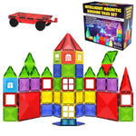 Magnetic Tiles Building Blocks Toy - Stem Educational Magnet Set For Kids, Creativity Preschool Learning Sensory Montessori Toddler Toys For Boys & Girls 3+ Years Old - 57Pc