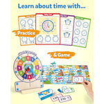 Wooden Clock Teaching Time Toy, Analog Digital Clock With Fly-Telling Time Board Game, Montessori Time Learning Educational Toy For 3 4 5 Year Old Homeschool Classroom Kids