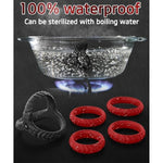 Penis Rings Set, 5 Different Sizes Silicone Cock Rings For Couple Sex Toys, Adult Sex Toys For Men - Red