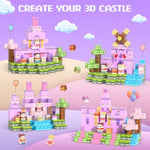 150Pcs Magnetic Blocks, Magnetic Building Blocks For Kids Age 4-8, Pink Princess Castle Toys For Girls, Stem Sensory Birthday Gift For Kids Age 3+ Years Old