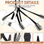 Sex Swing Bdsm Sex Toys Bedroom Furniture Bondage Sex Sling With Adjustable Straps, Heavy Duty Sex Swings With Wild Seat Padded Thigh Support Hold Up 400Lbs(Leopard Print)