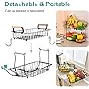 2 Tier Fruit Basket with 2 Banana Hangers, Countertop Fruit Vegetable Basket Bowl for Kitchen Counter Metal Wire Storage Basket Fruits Stand Holder Organizer for Bread Snack Veggies Produce