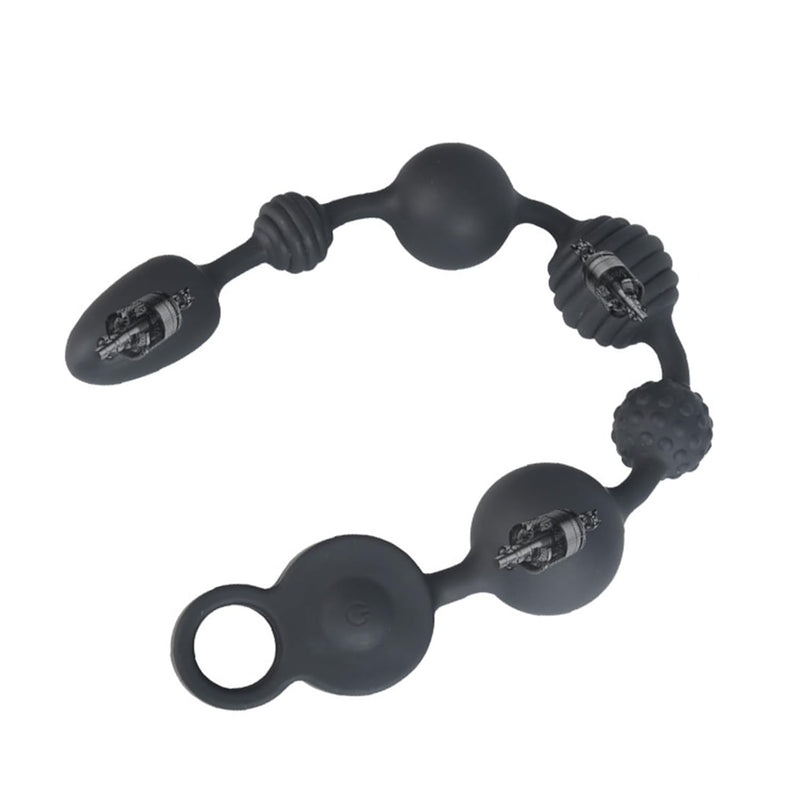 13.78 Inch Ultra-Long Ten-Frequency Vibration Anal Dilator Silicone Pull Bead Anal Plug Sex Toys(S)