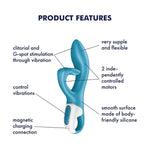 Embrace Me Vibrator Sex Toy | Adult Toys For Women | Rabbit Vibrator With 2 X 12 Vibration Modes | Vibrating Sexual Pleasure Device | Stimulation Vibrators (Turquoise)